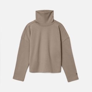 Everlane Turtleneck Sweatshirt Pullover Organic Cotton Heather Burnt Sugar XS